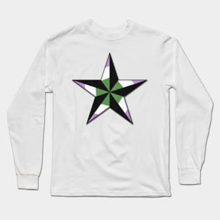 Genderqueer Pride Flag Colored Nautical Star Long Sleeve T-Shirt